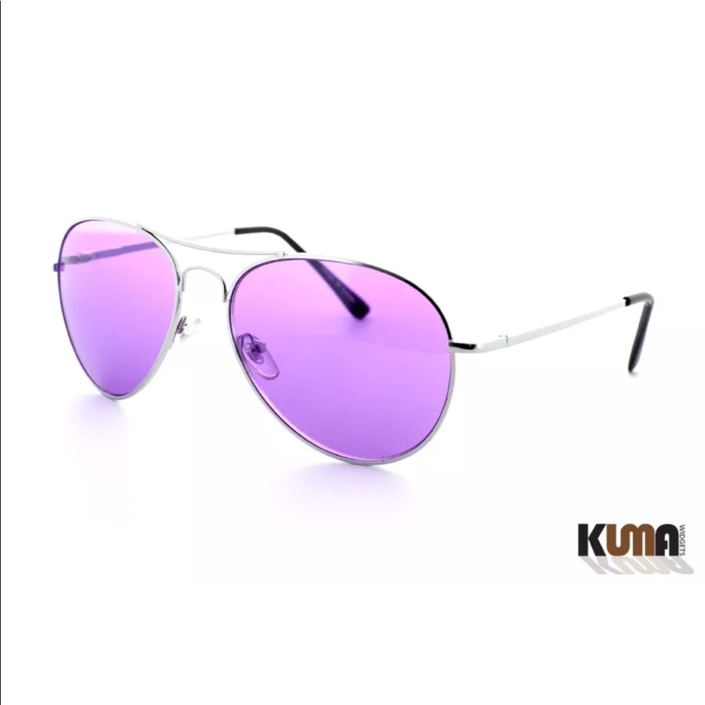 Kumar Classic Aviator Purple Lens reflections